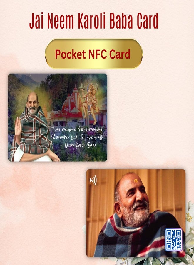 Tinydabba Neem Karoli Baba Card | NFC and QR Enabled | Bhajan & Aarti | Best Spiritual Gift - Image 2